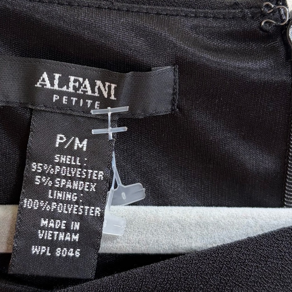 Alfani Petite Medium Black Fit & Flare Pleated Dress NWT - Picture 6 of 7